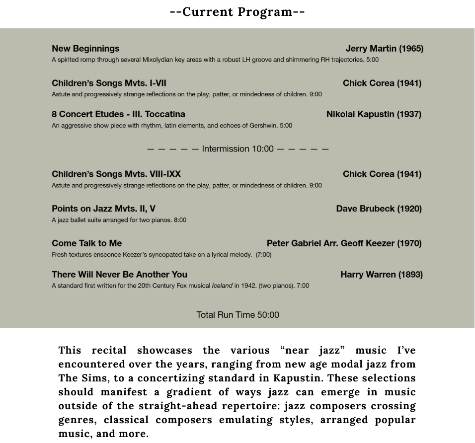 recital program